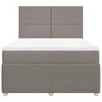 vidaXL Sommier à lattes de lit avec matelas Taupe 160x200 cm Tissu