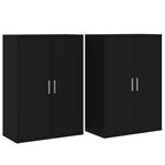 vidaXL Buffets 2 Pièces noir 60x31x84 cm bois d'ingénierie