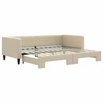 vidaXL Lit de jour avec lit gigogne crème 90x200 cm tissu