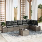 vidaXL Canapé de jardin 6 pièces avec coussins noirs en rotin synthétique