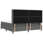 Lit Box Spring vidaXL avec Matelas & LED Grise Foncée 200x200 cm Tissu