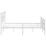 vidaXL Cadre de lit métal sans matelas et pied de lit blanc 180x200 cm