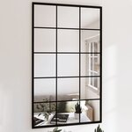 vidaXL Miroir mural noir 100x60 cm métal
