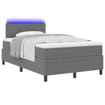 vidaXL Lit à ressorts avec Matelas & LED Gris Clair 120x200 cm Tissu Velours Côtelé