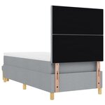 vidaXL Lit à ressort avec matelas et banc gris clair 90x200 cm en tissu