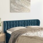 vidaXL Tête de lit avec oreilles Bleu foncé 147x23x78/88 cm Velours