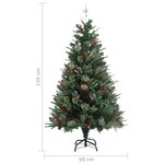 vidaXL Sapin de Noël avec pommes de pin Vert 150 cm PVC et PE
