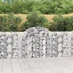 vidaXL Paniers à gabions arqués 5 Pièces 200x30x100/120 cm Fer galvanisé