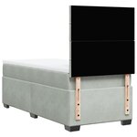 vidaXL Sommier à lattes de lit et matelas Gris clair 100x200cm Velours