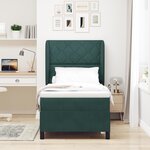 Lit coffre vidaXL avec matelas vert foncé 100x200 cm en velours
