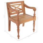 vidaXL Chaises Batavia lot de 2 marron clair bois d'acajou solide