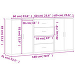 vidaXL Buffets 3 Pièces noir 60x31x84 cm bois d'ingénierie