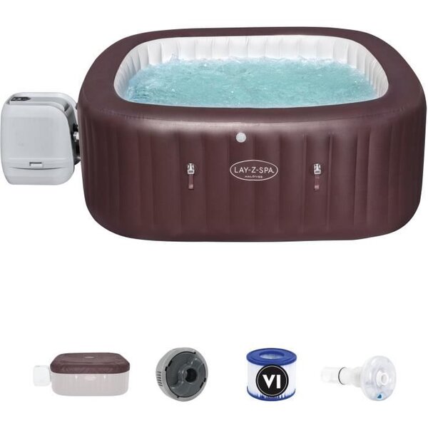 Bestway spa gonflable carré maldives hydrojet pro - 5 a 7 personnes - 201 x 201 x 80 cm