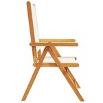 vidaXL Chaises de jardin lot de 2 blanc crème bois acacia massif tissu