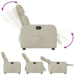 vidaXL Fauteuil inclinable électrique Crème Similicuir