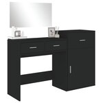 vidaXL Ensemble de coiffeuse 3 Pièces noir bois d'ingénierie