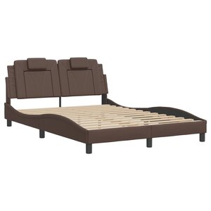vidaXL Cadre de lit avec tête de lit Marron 120x200 cm Similicuir