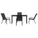 vidaXL Ensemble de salle à manger de jardin 5 pièces Textilène noir et acier