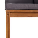 vidaXL Canapé de jardin à 2 places avec coussin Bois d'acacia massif