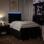 vidaXL Sommier à lattes de lit avec matelas Noir 120x200 cm Tissu