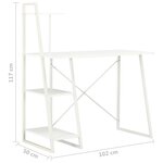 vidaXL Bureau avec étagère Blanc 102x50x117 cm