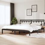 vidaXL Cadre de lit sans matelas gris bois massif 200x200 cm