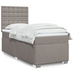 vidaXL Sommier à lattes de lit avec matelas Taupe 90x200 cm Tissu