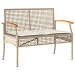 vidaXL Ensemble à manger de jardin coussins 4 Pièces beige résine tressée