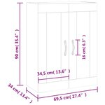 vidaXL Armoire murale blanc 69 5x34x90 cm