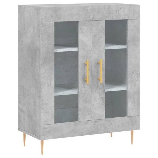 vidaXL Buffet gris béton 69 5x34x90 cm bois d'ingénierie
