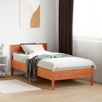 vidaXL Cadre de lit sans matelas cire marron 100x200cm bois pin massif