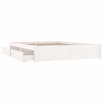 vidaXL Cadre de lit avec tiroirs Blanc 135x190 cm Double