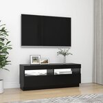 vidaXL Meuble TV avec lumières LED noir 100x35x40 cm