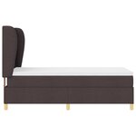 Lit à ressorts vidaXL avec matelas - Marron foncé  90x200 cm  Tissu