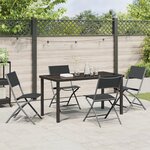 vidaXL Ensemble de Salle à Manger de Jardin 5 Pièces Noir Textilène et Acier