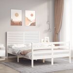 vidaXL Cadre de lit sans matelas blanc 120x200 cm bois massif