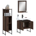 vidaXL Ensemble d'armoires de salle de bain 3 Pièces chêne marron