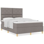 vidaXL Lit à ressorts avec matelas taupe 140x190 cm en tissu