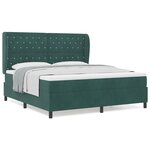 vidaXL Lit à ressorts avec matelas vert foncé 180x200 cm  velours