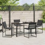 vidaXL Ensemble de salle à manger de jardin 5 pièces avec coussins Noir Textilène et Acier