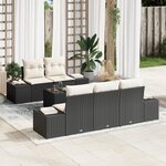 vidaXL Ensemble de canapé de jardin 6 pièces avec coussins noirs en poly rattan