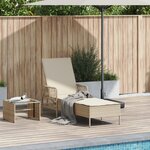vidaXL Lounge de Soleil Beige et crème Rotin PE 157 x 55 x 92 cm Pliable