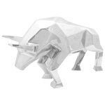 Sculpture de taureau vidaXL Argent 74x23x39 cm Aluminium