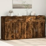 vidaXL Buffets 2 Pièces chêne fumé 79x38x80 cm bois d'ingénierie