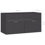 vidaXL Armoire d'évier Gris 90x38 5x46 cm Bois d’ingénierie