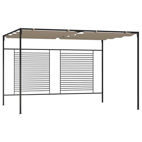 vidaXL Belvédère avec auvent rétractable 3x4x2 3 m Taupe 180 g/m²