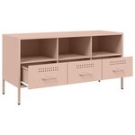 vidaXL Meuble TV rose 100 5x39x50 5 cm acier laminé à froid
