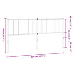 vidaXL Tête de lit métal blanc 200 cm