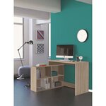 NAGANO Bureau d'angle contemporain décor chene Shannon - L 112 cm