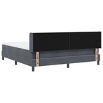 Lit à ressorts vidaXL avec matelas Gris foncé 180x200 cm Velours